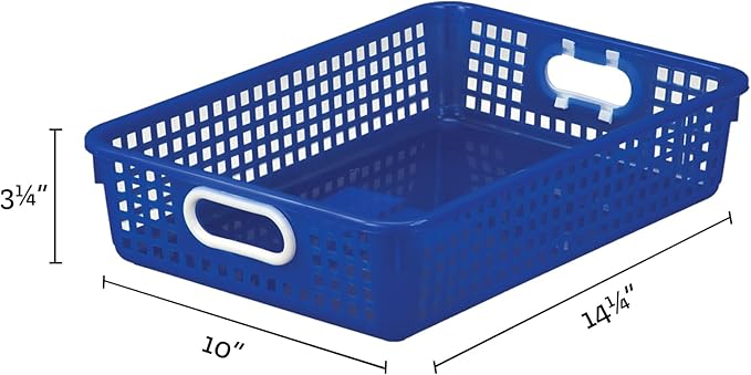 Really Good Stuff Small Desktop Paper Storage Baskets, 14" x 10" x 3.25", 6 Pack, Tropics, Versatile Storage Solution for Classroom, Home and Office, Toy Storage, Multi-Purpose