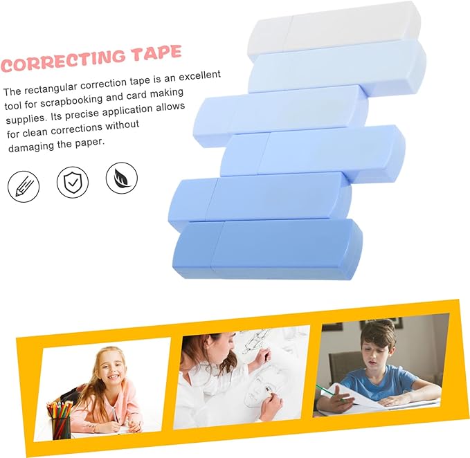 SHOWERORO 6pcs Correction Tape Pen Eraser Tape School College Supplies Aesthetic Correction Kawaii School Supplies Bulk Pack