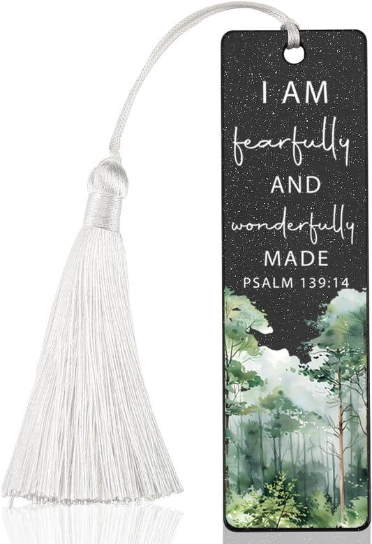 Christian Self - Worth Bookmark, Inspirational Gift for Believers, Uplifting Gift for Spiritual Readers, Spiritual Bookish Present, Unique Forest & Scripture Design Bookmark, WCB85