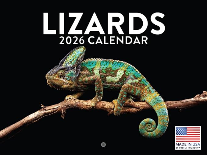 Lizard Calendar 2026 Monthly Wall Calender 12 Month | American Made In The USA
