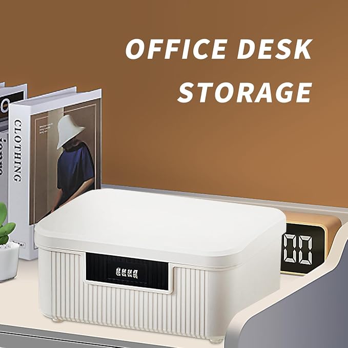 AnRui 4.2 Gallon Lockable Storage Container Bin, Portable Plastic Safe Box with Lock Usable As Item Organizer, Art Craft Or Office File Storage (Milk White)
