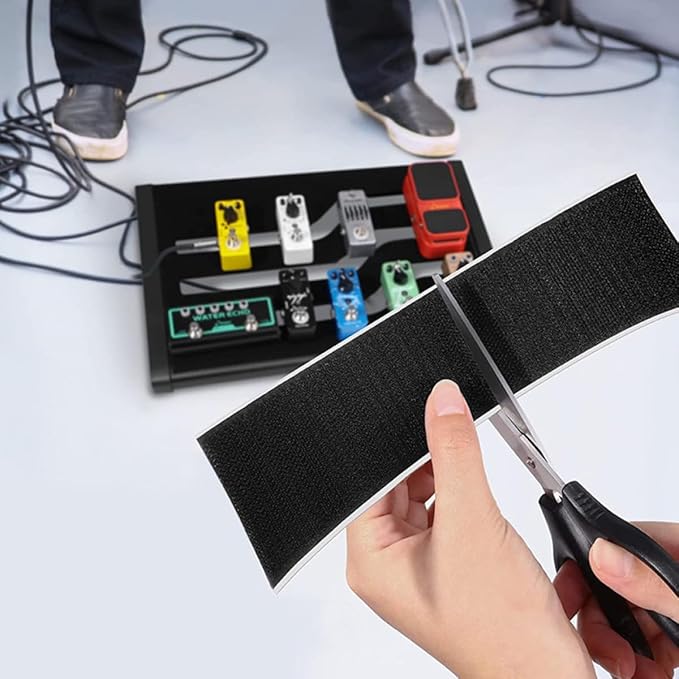 2rolls Hook and Pedal Mounting Tape for Electric Guitar Pedalboard Strips for Easy Attachment and Organization of Effects Pedals