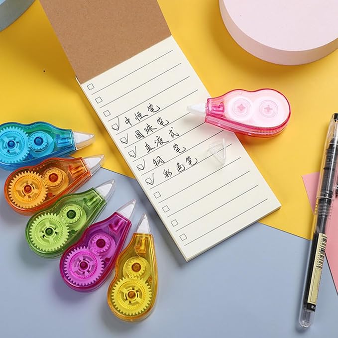 NOLITOY 6pcs Correction Tape Set 72m Long Candy Color Practical School Supplies Portable Stationery for Students and Office Use