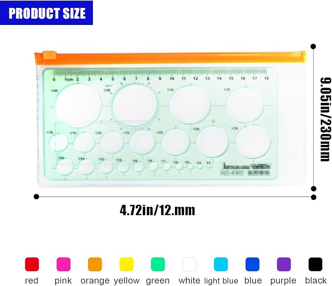 10 Pack Plastic Envelopes Pencil Pouch,Clear Pencil Bags with Zipper,10 Colors with Label Reusable Pencil Pouches for Office Supplies (A-Multicolor)