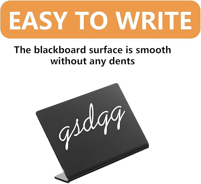 L-Shaped Mini Chalkboard Signs, Food Labels for Party Buffet, Reusable Tabletop Signs for Buffet, Bakery, Wedding, Party (12 Pack, 4"x3"), Includes 7 Color Chalk Markers, Cleaning Cloth