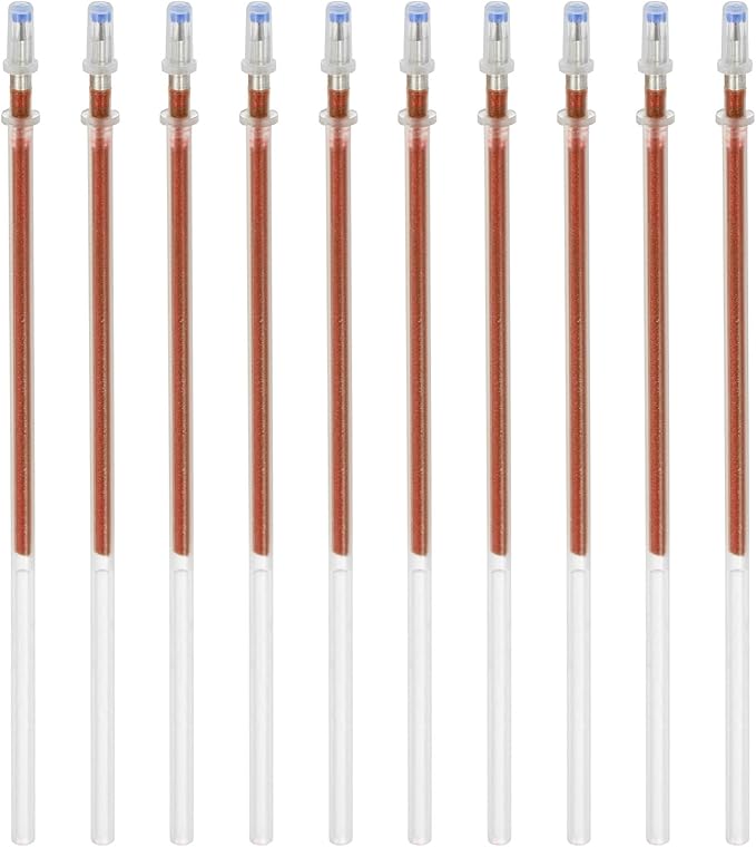 PATIKIL 1mm Gel Pens Refills, 24 Pack Sparkle Metallic Ink Bold Point for Adults Coloring Books Scrapbooking Art Drawing Journaling, Brown