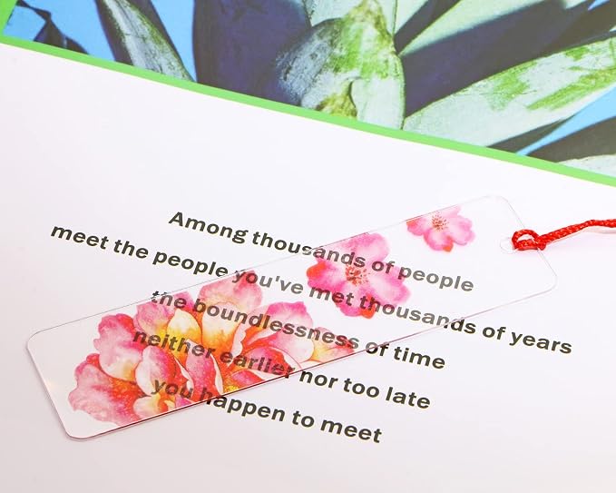 Blank Clear Bookmakrs Penta Angel 20Pcs Plastic Craft Transparent Acrylic Bookmakrs with 20Pcs Small Bookmakrs Tassels for DIY Projects and Graduation Gift Tag
