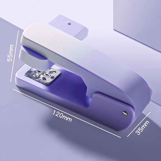 Office Desk Swing-Arm Swivel Stapler, 25 Sheets Capacity, 360 Degree Rotate Small Compact Desk Staplers with 1000 Staples for Booklet, Book Binding, Brochures Newspapers - Purple