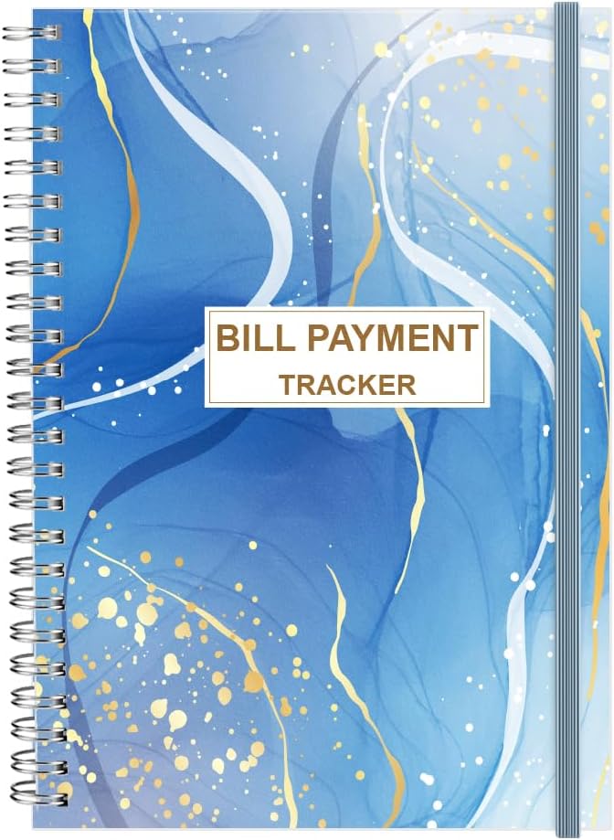 Bill Payment Tracker - Bill Tracker Notebook, Monthly Bill Organizer & Planner for Personal Budgeting Financial, Bill Payments Checklist Organizer, 5.8" x 8.25" Bill Organizer with Pocket