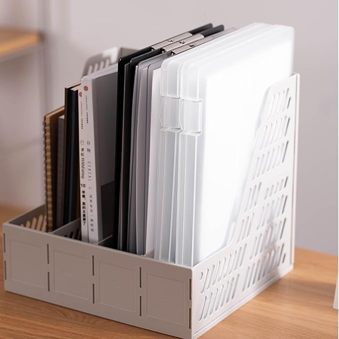 5 Pack Plastic Project Case for Letter File, Trasparent Scrapbook Paper Storage Box Slim Document Holder Organizer for Magazine, Office Supplies, School