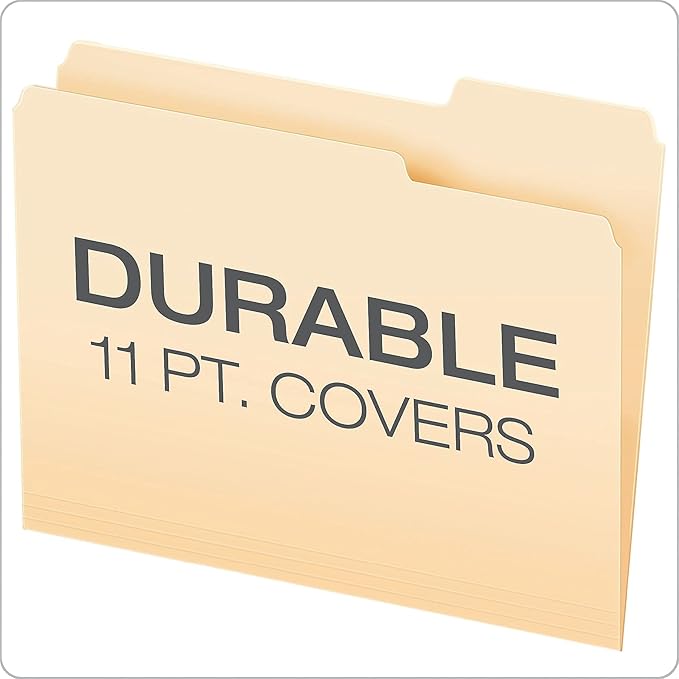 Pendaflex Double Stuff File Folders, Letter Size, Manila, 1/3 Cut, 50/BX (54459EE)