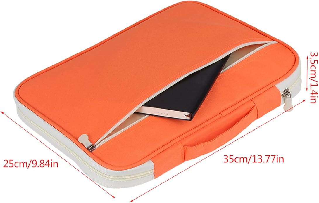 A4 Document Bag File Folder, Multifunctional A4 Document Bags Portfolio Organizer Waterproof Travel Pouch Zippered Case