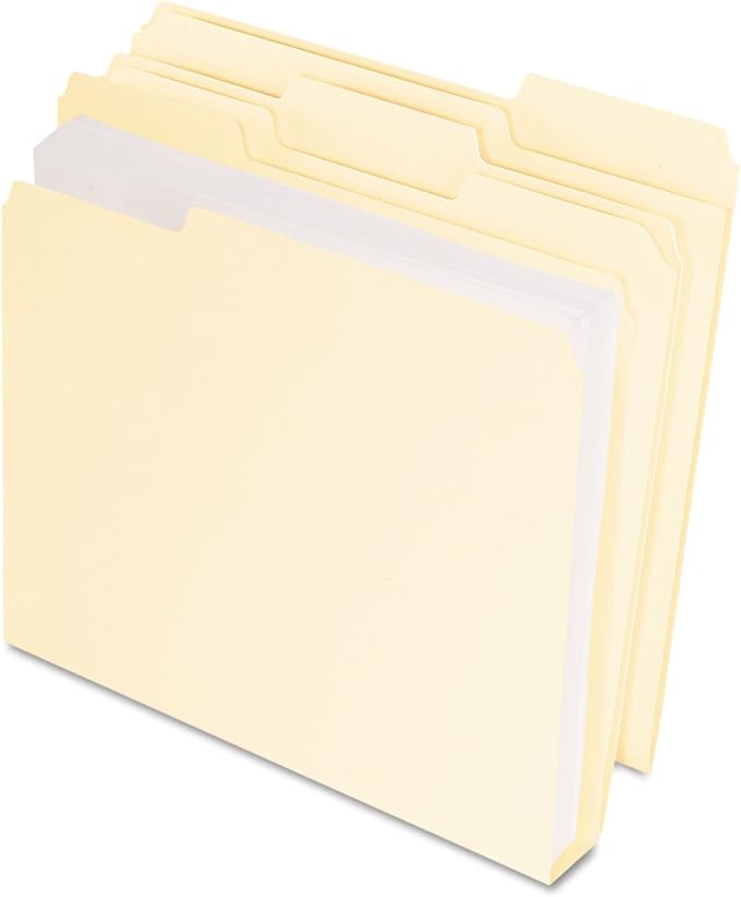 Pendaflex Double Stuff File Folders, Letter Size, Manila, 1/3 Cut, 50/BX (54459EE)