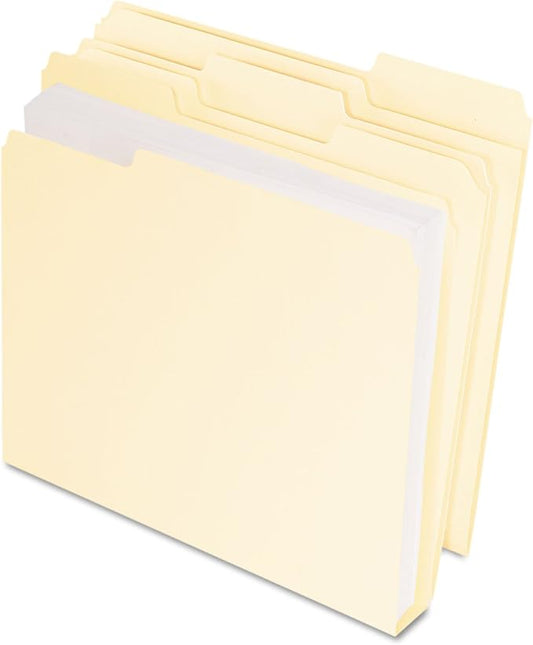 Pendaflex Double Stuff File Folders, Letter Size, Manila, 1/3 Cut, 50/BX (54459EE)