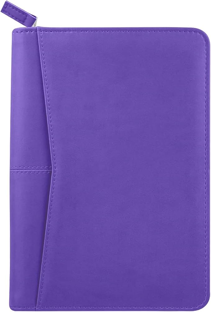Junior Padfolio Portfolio with 5 x 8 Writing Pad, A5 Business Portfolio Binder Folder Organizer Multi-Function Combination Case for Men Women, Purple