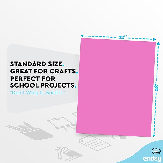 Emraw Poster Board Lightweight Craft Backing Boards for Presentations Office Sign Blank Painting Board Smooth Surface Poster Sheets for School Pack of 5 (Fluorescent Purple)