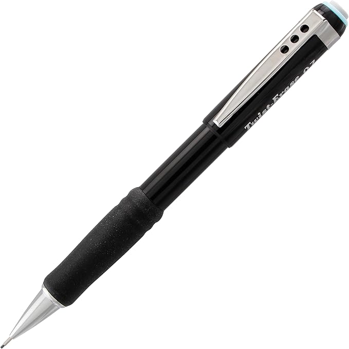 Pentel Twist-Erase III Mechanical Pencil,(0.7mm),Assorted Barrel Colors with Eraser Refills (QE517BP2),(Pack of 4)