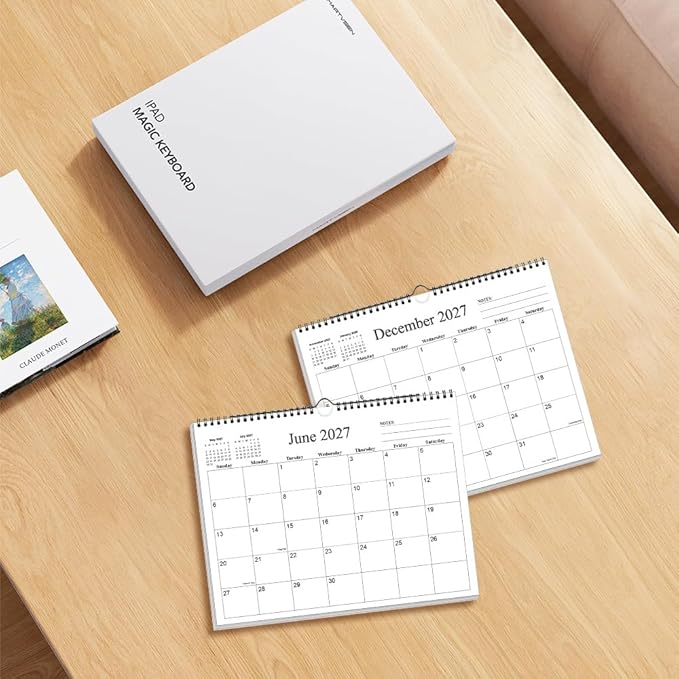 Small Wall Calendar 2026-2027 - Mini Calendar 2026-2027 from June 2026 - December 2027, 19 Months Little Calendar with Premium Paper, 6" x 8", Black