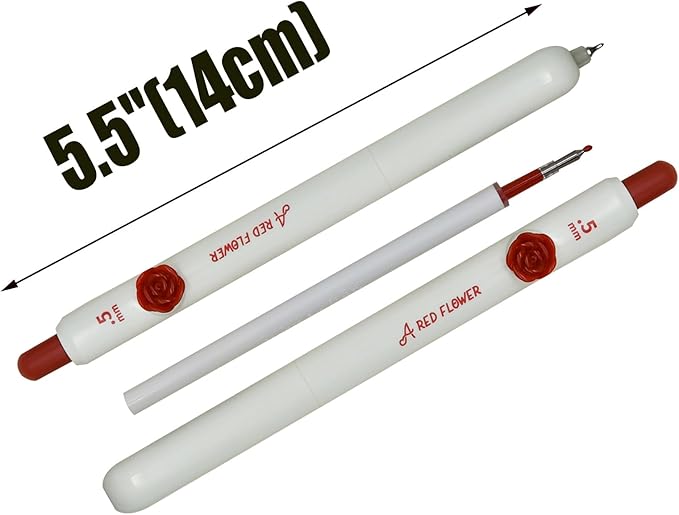 8 Pcs Red Ink Pens for Teachers Rose Clip Pen Inspirational Marking Pens Fine Point,Smooth Ink Pens Red Pen Bulk for Checking At School Office