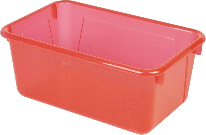 Storex Small Cubby Bins – Plastic Storage Containers for Classroom, 12.2 x 7.8 x 5.1 inches, Assorted Candy, 5-Pack (62490A05C)