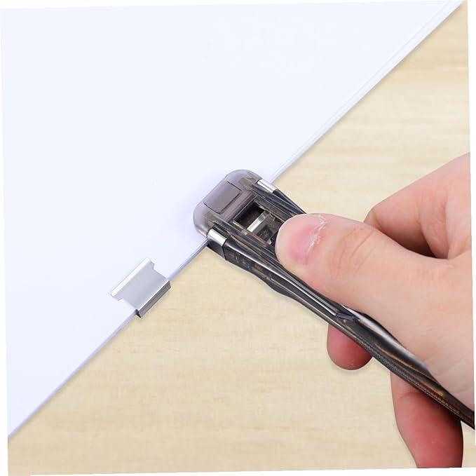 Handheld Desktop Stapler with 2 Black Staplers and 200 Refillable Clips for Document Binding and File Organization