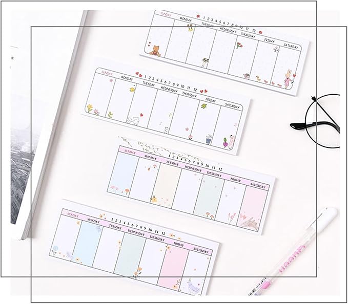 Quality Long Planner Notebook Weekly Planner Pads Random Patterns for Family Notepad & Calendar Organizers Weekly Planner