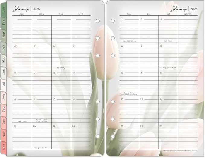 FranklinCovey - Blooms Planner Refill | Two Pages Per Day Ring-Bound (Compact, Jan 2026 - Dec 2026)