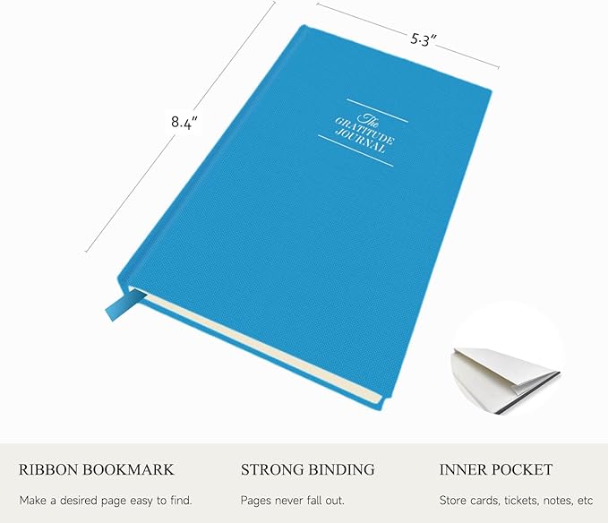 The Gratitude Journal - A Few Minutes a Day for More Happiness, Optimism, Affirmation & Reflection - An Effective Manifestation Guide Journal, Undated Daily Journals for Women & Men (Turquoise)