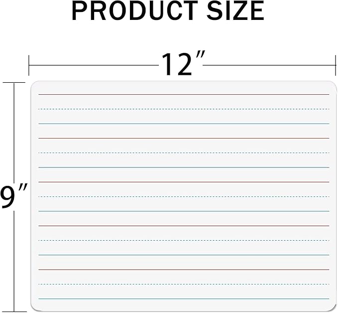 Small White Board, Dry Erase LapBoards 9''x 12'' Mini White Board Double Sided Portable LapBoards for Students Teachers School Supplies (6 Boards with Line)