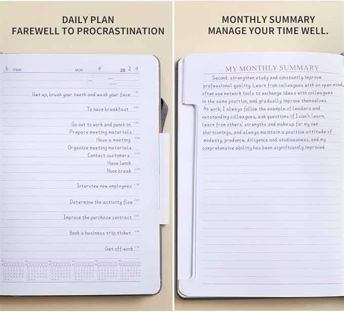 Daily Notebook, Self-filling Calendar Schedule Book Weekly Diary Timeline Thicken Note Book Perfect For Planning And Organizing At Home, School, Office (Size : Pink)
