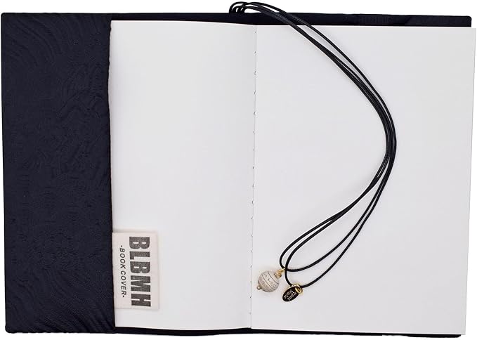 BLBMH A6 Book Cover 4x6 Plus | Non-Stretch Fabric Sleeve with Bookmark | Handmade Washable Protector for Paperback Journal Bible Notebook | Gift for Women Readers - Black 6" +