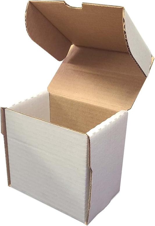 BCW 5-Inch Semi Rigid #1 Card Holder Storage Box - Holds 130 Semi-Rigid Card Holders - White Corrugated Cardboard - Ideal for Trading, Sports & Collectible Cards