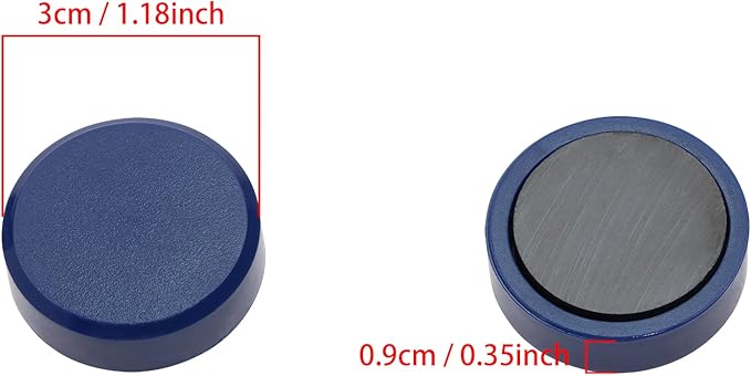 Tupalizy 10PCS Small Fridge Magnet Round Locker Magnets for Whiteboard Pictures Photo Hanging Refrigerator Dry Erase Board School Teacher Adult Crafts Office Classroom Home Kitchen Use, Dark Blue, 3cm