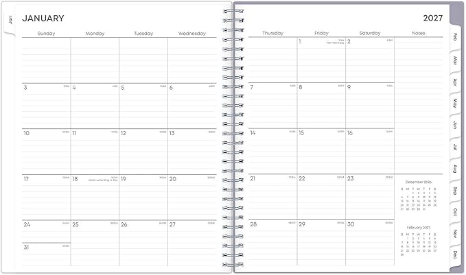 Blue Sky 2027 Monthly Planner Calendar, January 2027 - December 2027, 8" x 10", Flexible Cover, Laminated Tabs, Durable Twin Wire Binding, Rue Du Flore
