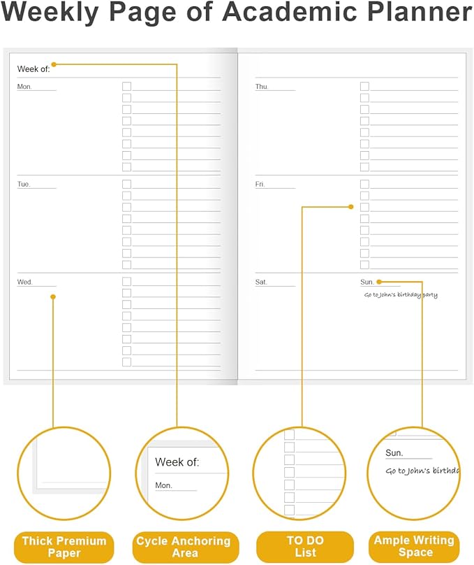 Academic Planner for 2026-2027 or Anytime – 5.8" x 8.5" Undated Weekly Student Planner For Homeschool, High School, College & Nursing Students, 200 Pages, Green Leaf