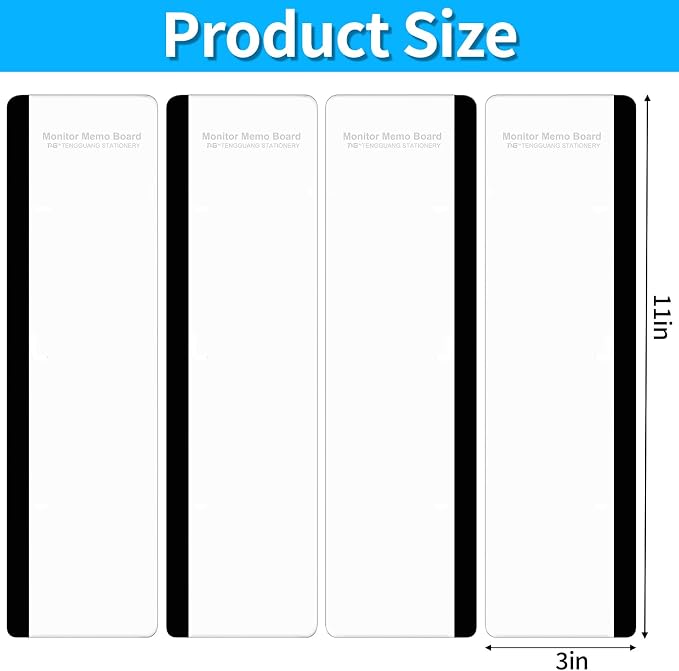 Monitor Memo Board, 4PCS Transparent Computer Monitor Side Panel Creative Desktop Memo Board, Acrylic Desktop Computer Sticky Note Holder for Home Office