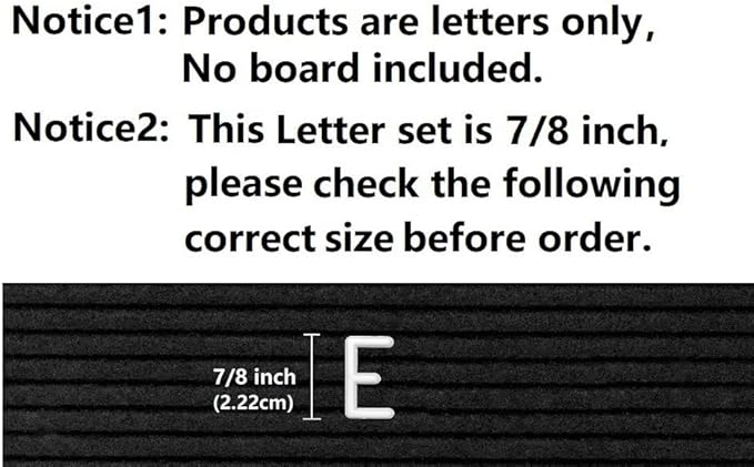 Felt Letter Board Letters Set, Pre-Cut 340pcs 7/8inch(0.875") White Letters Only(No Board Included)