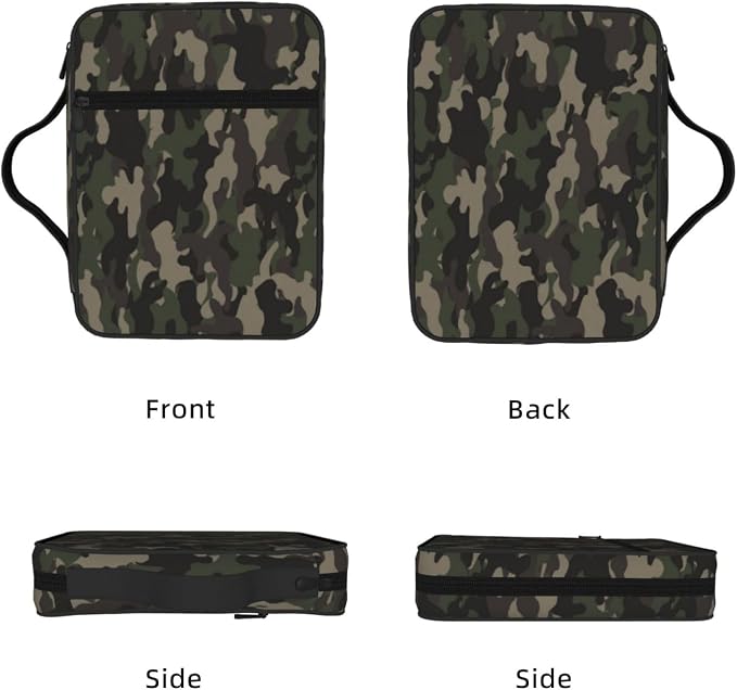 Camouflage Army Camo Military Bible Cover Case Carrying Book Protector Case Bible Study Supplies Accessories Holder Case Christian Gift for Women Men
