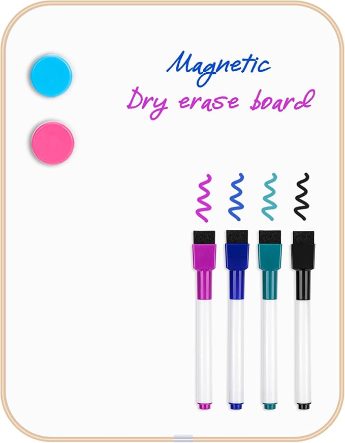 VUSIGN Small Dry Erase White Board, 8.5 x 11 Inches Mini Whiteboard, Magnetic Board for Wall, Fridge, Locker, Gold