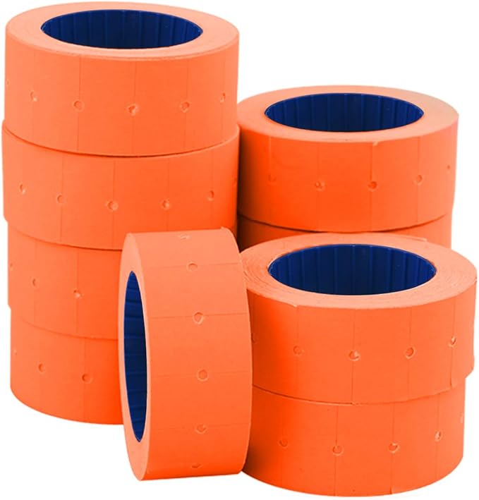 30 Rolls 15000 Price Gun Labels for Mx-5500 White Price Marker Stickers, Super Sticky Label Paper Tag Labels (Orange)
