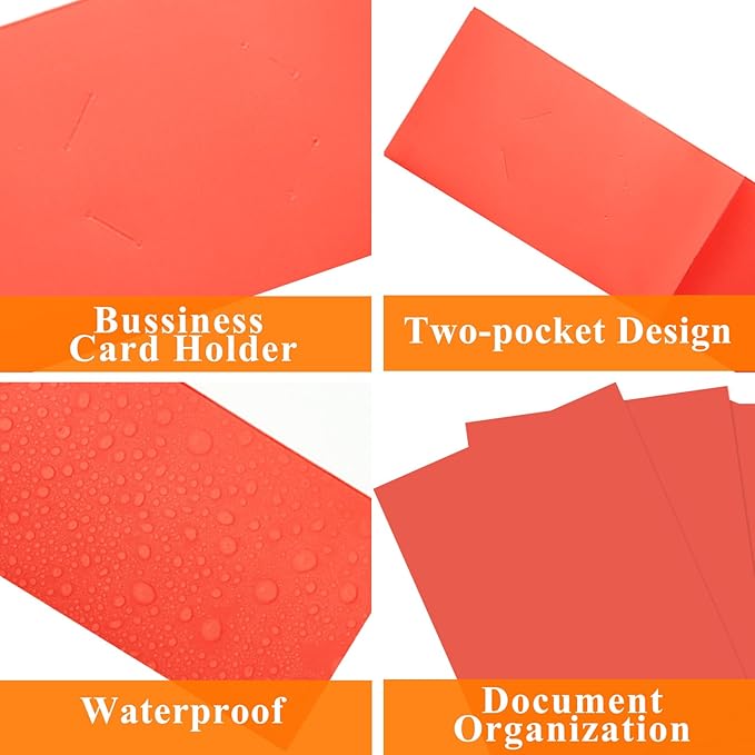 pmybupo 25pcs Red Folders with Two-Pockets Fit Letter Size Paper,Paper File Designed for Office,Home and Classroom Use