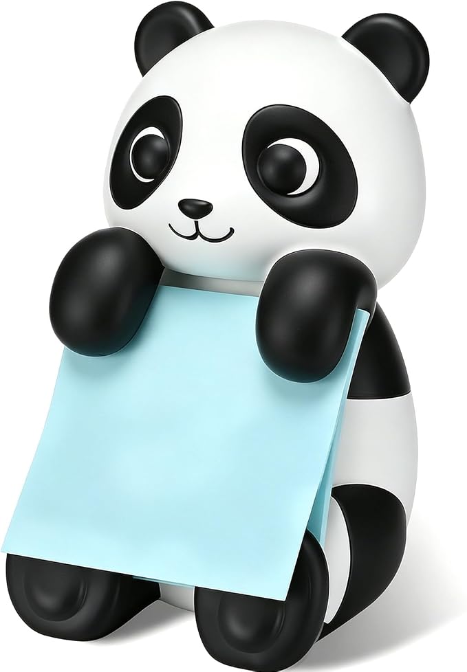 Chunful 3pcs Pop-up Note Dispenser Set Include Resign Panda Note Dispenser, 2 Pcs 3" x 3" Sticky for Office Desk Accessories