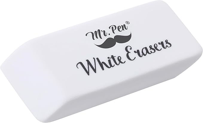 Mr. Pen- White Pencil Eraser, 12 Pack, Large Latex Free Block Erasers for School, Office, Art Sketching, Homework, Exams, Clean Smudge-Free Correction
