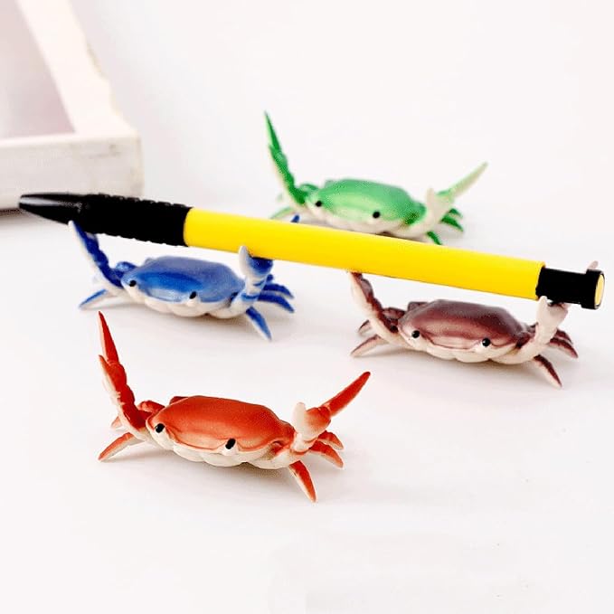Crab Pen Holder,Cute Storage Rack Creative Desk Pen Stand Weightlifting Crabs Pen Rack Office Home Desktop Decoration Stationery Gift,Pencil Holders Desk Supplies Holders and Dispensers (Blue)