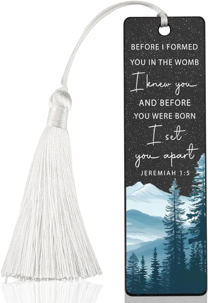 Christian Affirmation Bookmark, Meaningful Gift for Believers, Soul - Stirring Present for Spiritual Readers, Believer Appreciation Gift, Unique Mountain Forest & Scripture Design Bookmark, WCB35