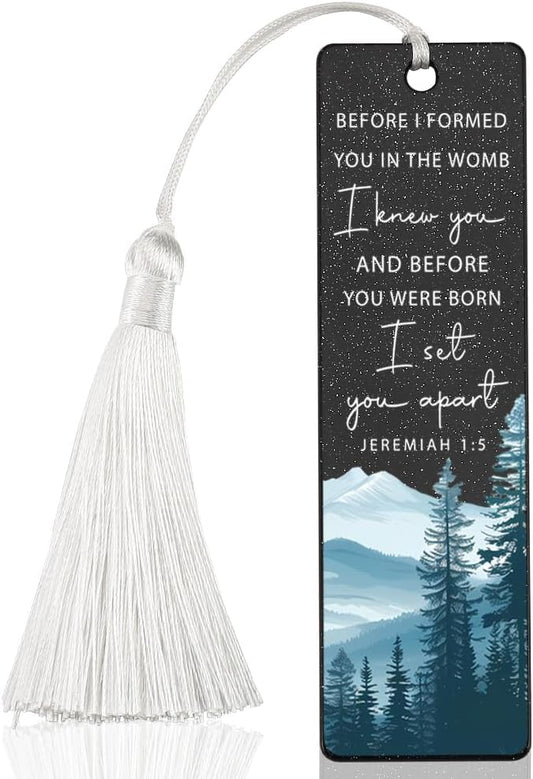 Christian Affirmation Bookmark, Meaningful Gift for Believers, Soul - Stirring Present for Spiritual Readers, Believer Appreciation Gift, Unique Mountain Forest & Scripture Design Bookmark, WCB35