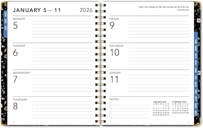 LARGE PRINT HARDCOVER 2026 Planner, 8.5"x11": 14 Months (November 2025 - December 2026), Daily Weekly Monthly Planner, Yearly Agenda, Bookmark, Pocket Folder and Sticky Note Set (Primrose)