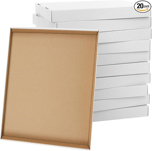 Gilprop 20 Pack File Box Lids, Fits for 15" x 12" x 10" Cardboard Letter or Legal File Moving Boxes Covers for Packing Moving and Storage Supplies, Box Not Include(White)