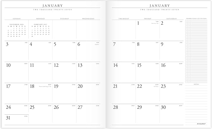 AT-A-GLANCE 2027 Monthly Padfolio Refill for 7029005, 13-Month Jan-Jan, 9" x 11", Executive (709091027)