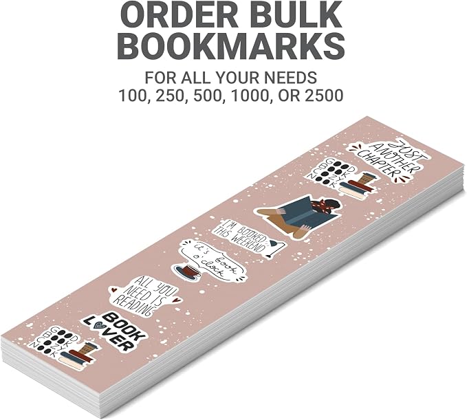 GotPrint Custom Made Bookmarks | 2x6 Upload Photos, Logos, or Text | Glossy Paper Full Color | Personalized Bulk Gifts for Classrooms, Birthdays, and Book Clubs, 500 Qty